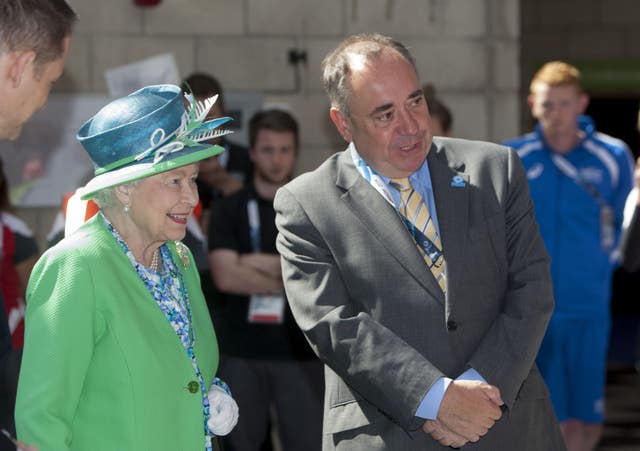 Former First Minister Alex Salmond with the Queen. (Michael Schofield/PA)
