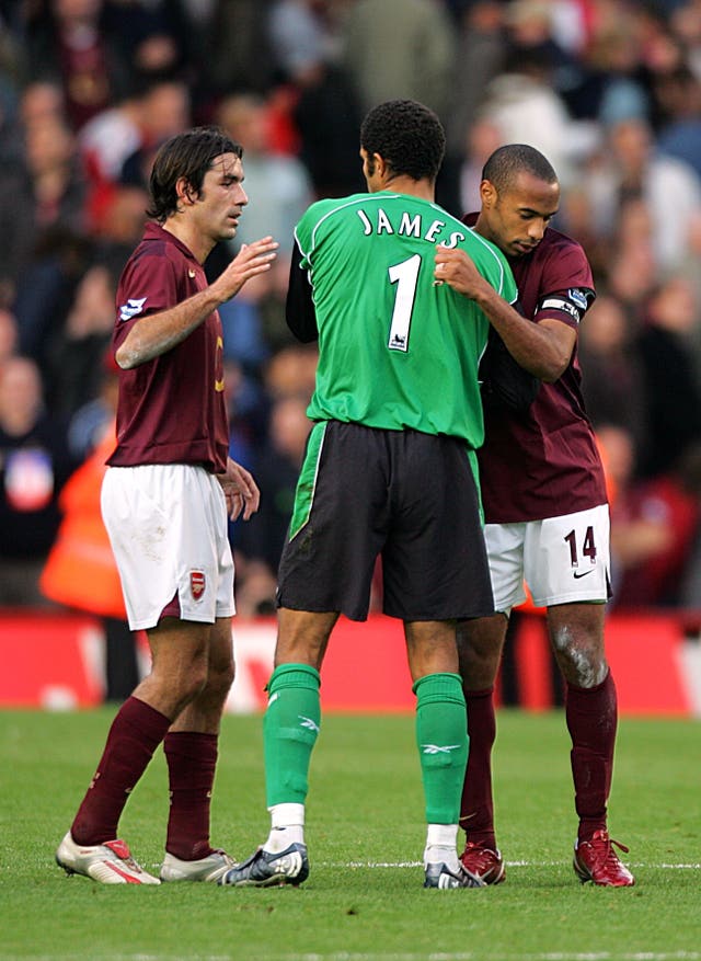 Thierry Henry, right, and Robert Pires, left