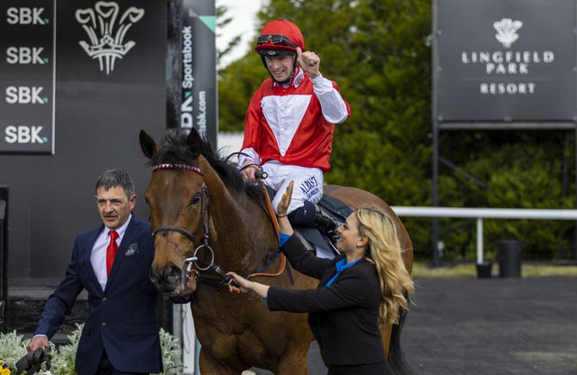 Rogue Millennium and Jack Mitchell after winning at Lingfield
