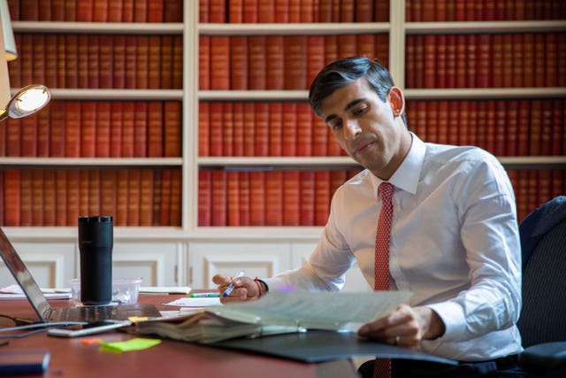 Chancellor Rishi Sunak prepares his statement