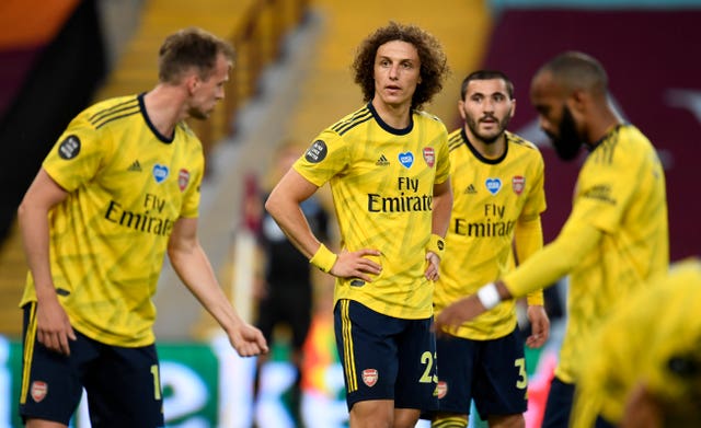 David Luiz (centre) was instrumental in a strong end to the season for Arsenal 