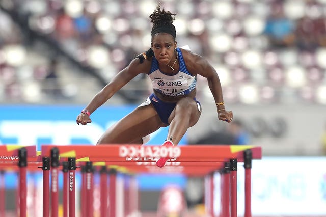 Cindy Ofili in action in her heat