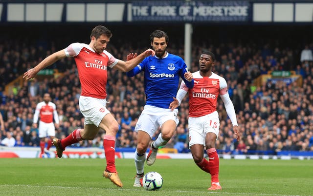 Arsenal were beaten 1-0 at Goodison Park