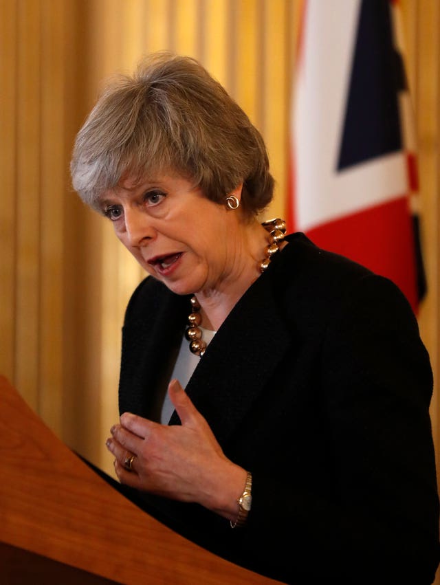 Theresa May insisted her Cabinet was focused on getting the Brexit deal through the Commons (Alastair Grant/PA)