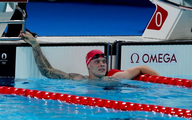 Great Britain’s Matt Richards during the men’s 200m freestyle final at the Paris Olympics