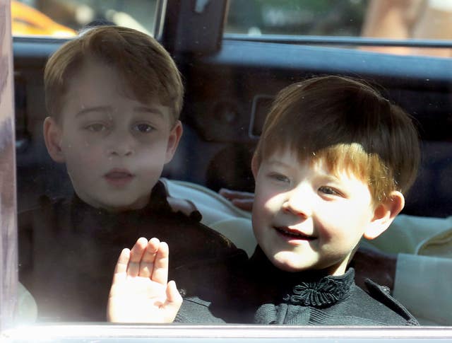 Prince George (left), with another page boy Jasper Dyer arrives at the wedding of the Duke and Duchess of Sussex (Chris Jackson/PA)