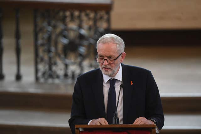 Labour leader Jeremy Corbyn speaks at the memorial service (Victoria Jones/PA)