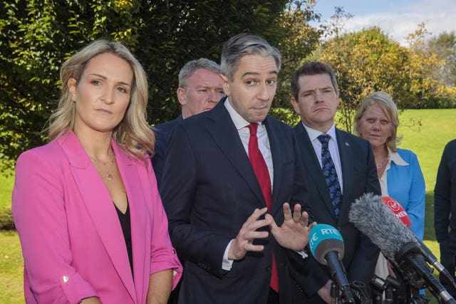 Simon Harris with Fine Gael party colleagues