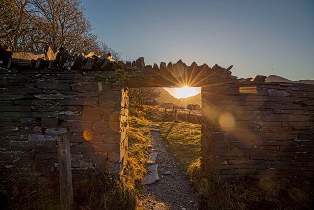 A view of slate works in north west Wales