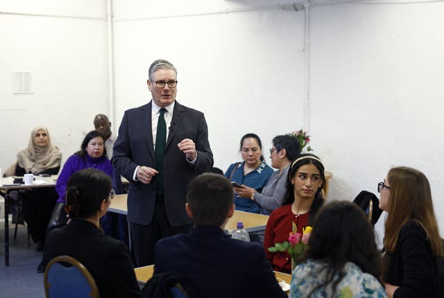 Prime Minister Sir Keir Starmer during a visit to a community centre in London