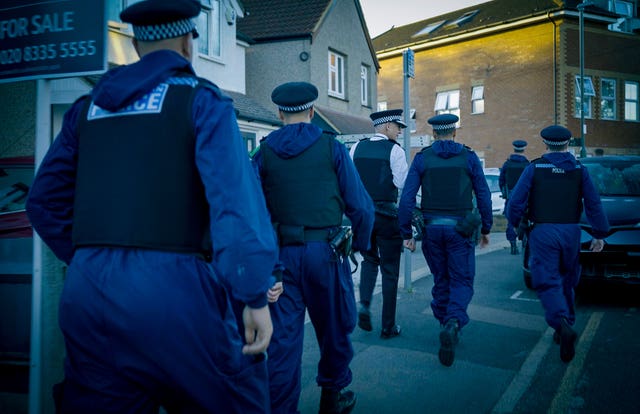 Commissioner Sir Mark Rowley attending an arrest in Sutton, south London