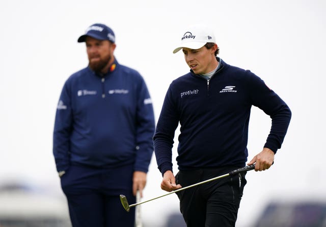 Ireland’s Shane Lowry and England’s Matt Fitzpatrick during the Open in 2024