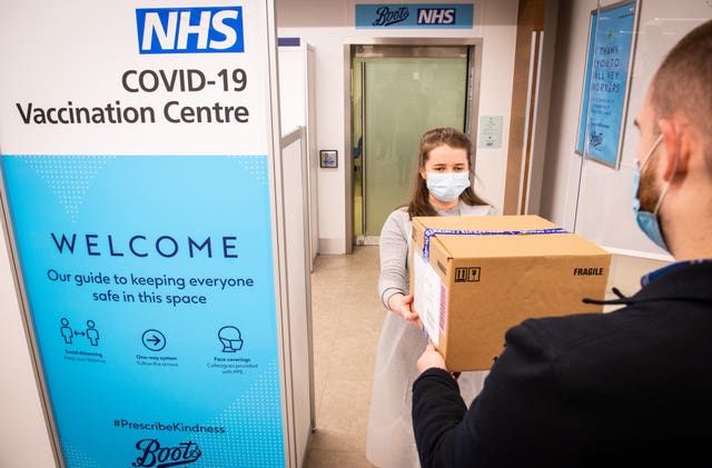 The NHS Covid-19 vaccination centre at Boots, Halifax