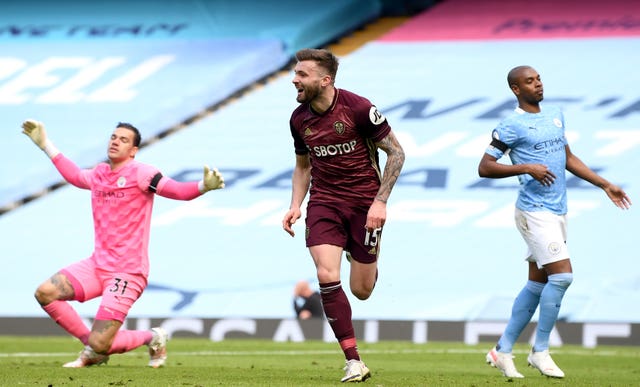 Stuart Dallas stunned City with two goals at the Etihad Stadium