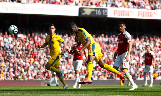 Christian Benteke scores his side’s first goal of the game