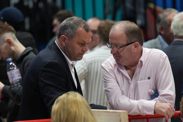 Independent Ireland candidate Noel Thomas (left) with Independent Ireland TD Michael Collins