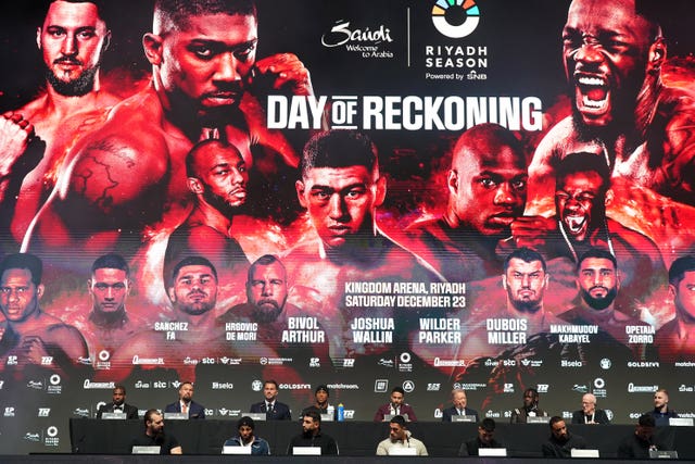 Boxers and promoters all attended the press conference in London