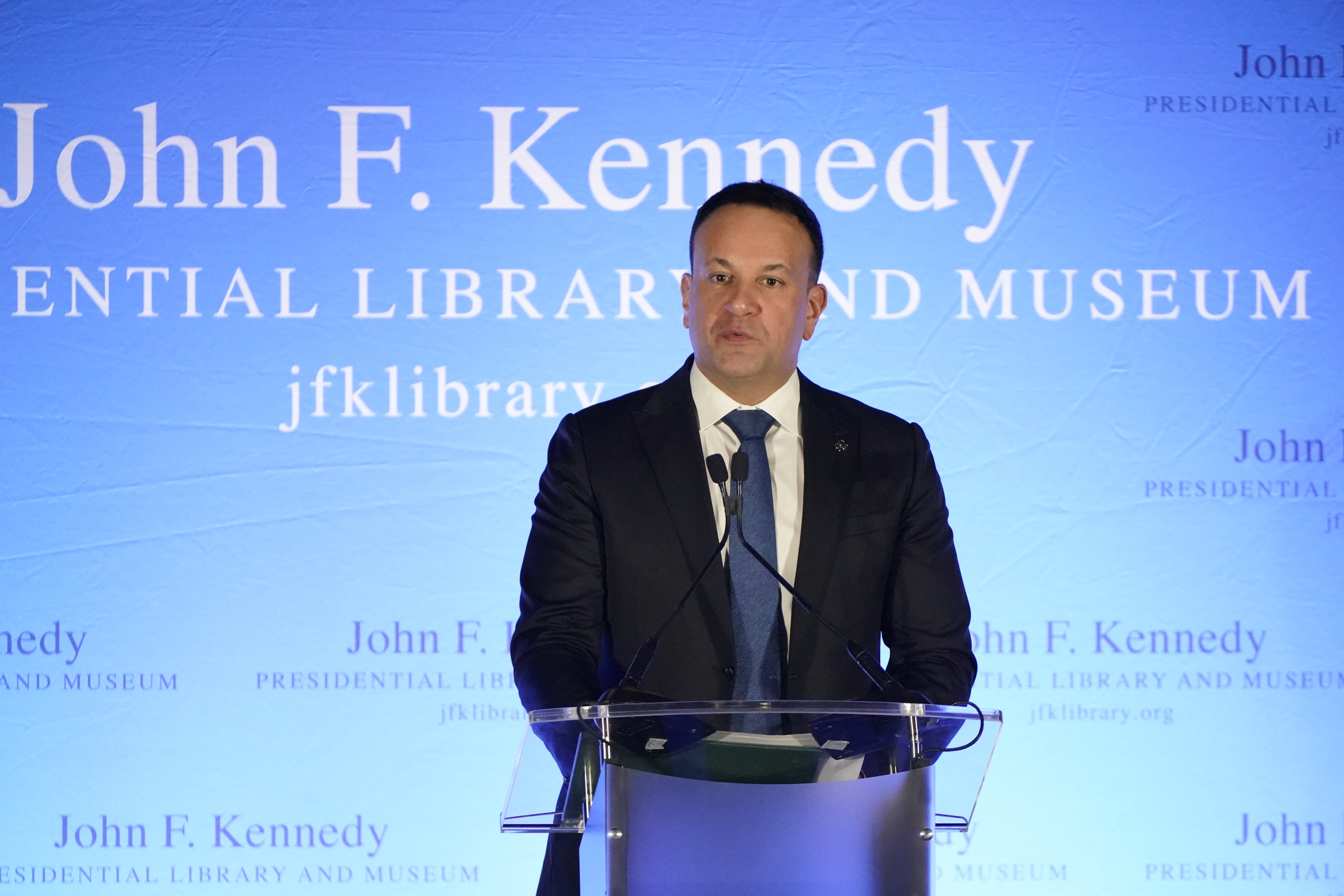 Leo Varadkar at the John F Kennedy Library in Boston