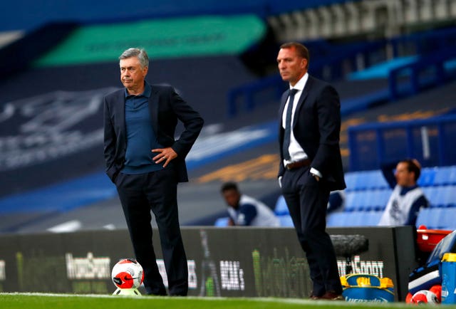 Carlo Ancelotti (left) has his sights set on a Europa League spot