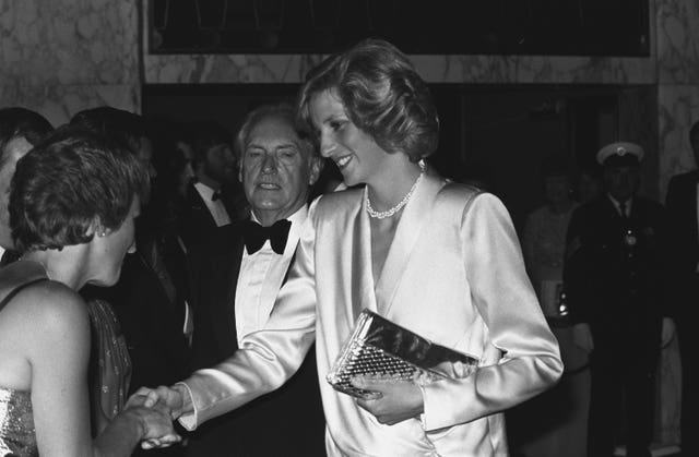 Diana at the Royal premiere of Indiana Jones and the Temple of Doom in London