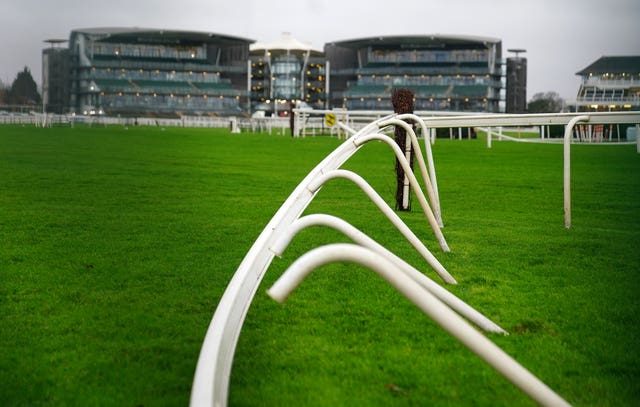 Broken railings at Aintree Racecourse in Liverpool
