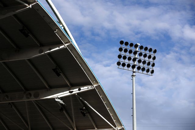 A general view of the floodlights at John Smith’s Stadium 