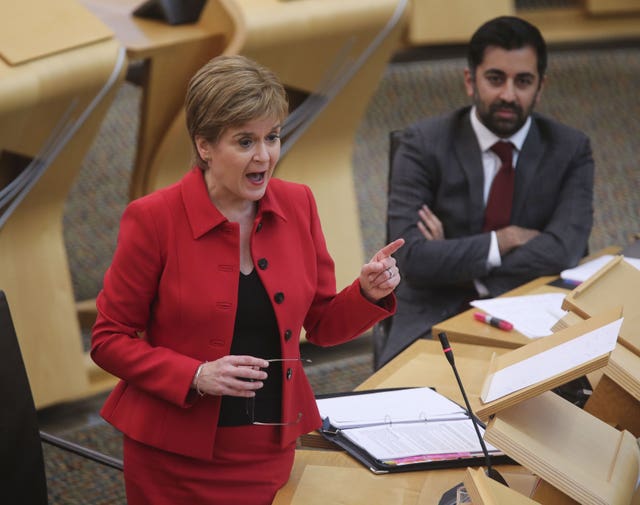 Nicola Sturgeon and Huma Yousaf in Holyrood