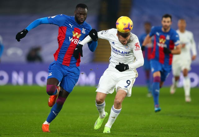 Jamie Vardy, right, came off the bench at Selhurst Park