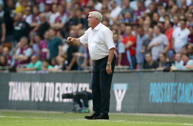 Steve Bruce led Villa to the Sky Bet Championship play-off final at Wembley in May 