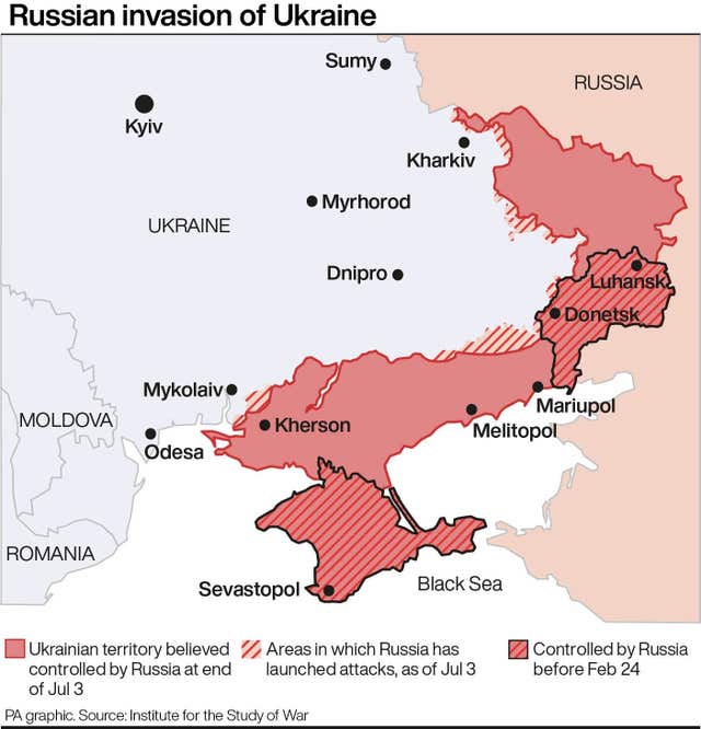Graphic on the war in Ukraine