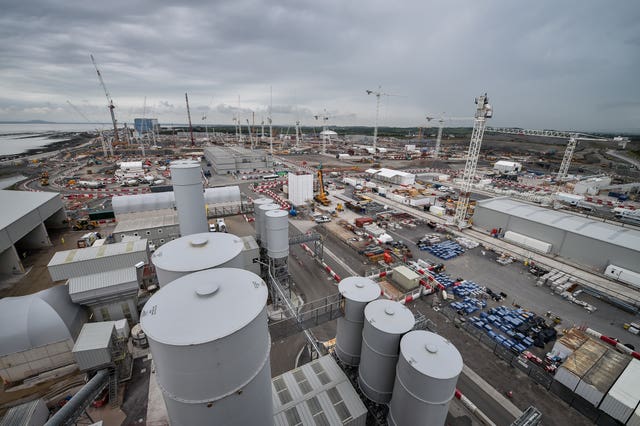 A view of construction work at Hinkley Point C power station near Bridgwater, Somerset
