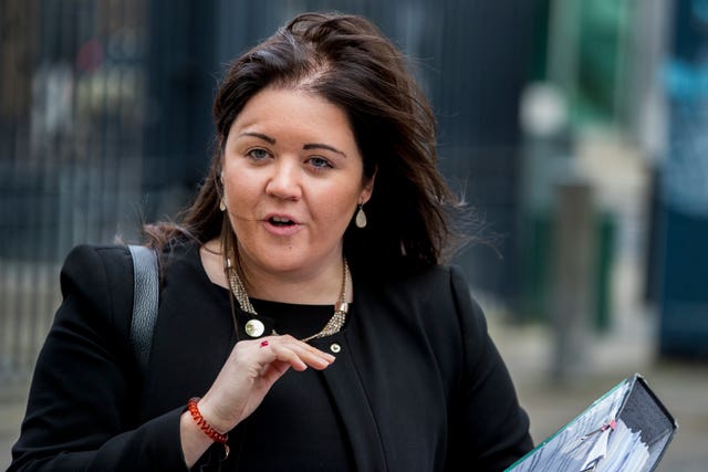 Solicitor Jemma Conlon reads out her client's statement to the media outside Belfast Crown Court