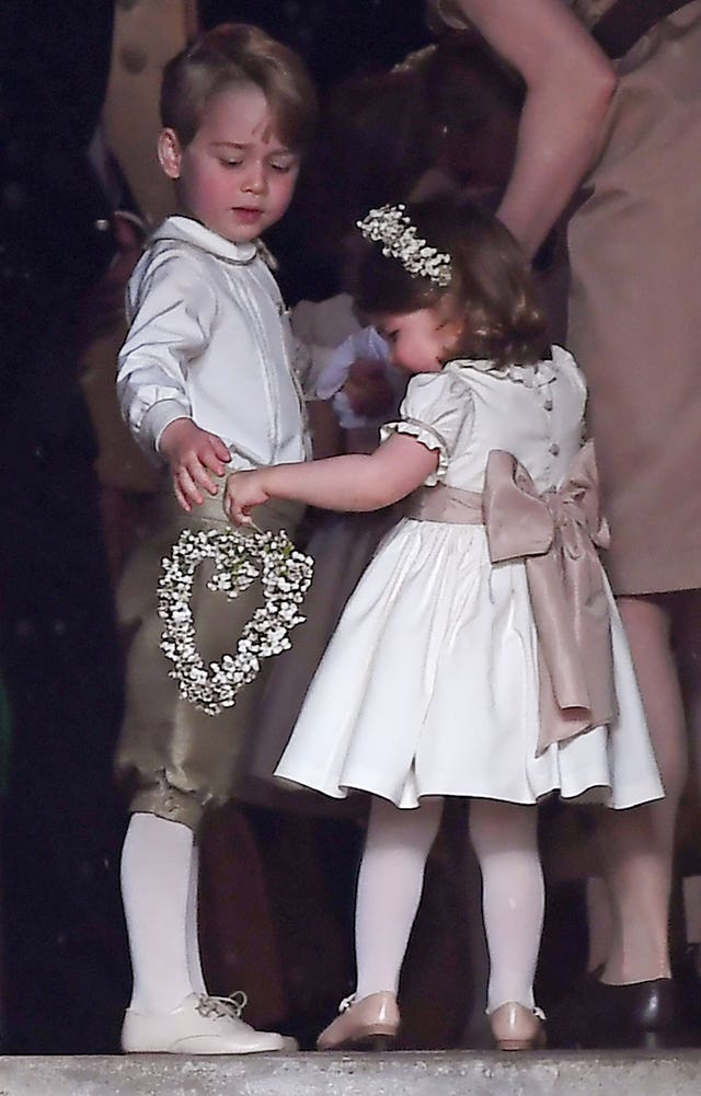 George on page boy duty at the wedding of his aunt, Pippa Middleton (Justin Tallis/PA)