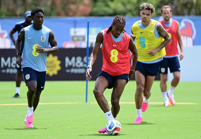 Djed Spence trains with England in Florida