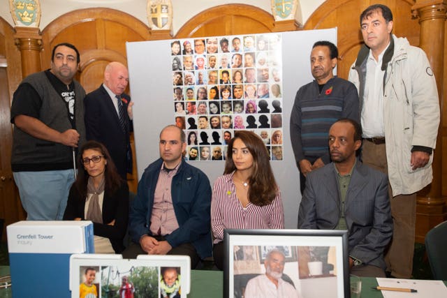 Relatives and survivors of the Grenfell Tower blaze