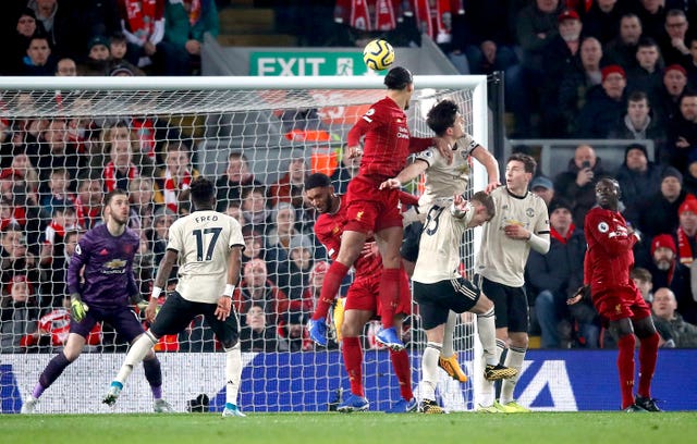 Virgil Van Dijk's header helped Liverpool to beat United on Sunday 