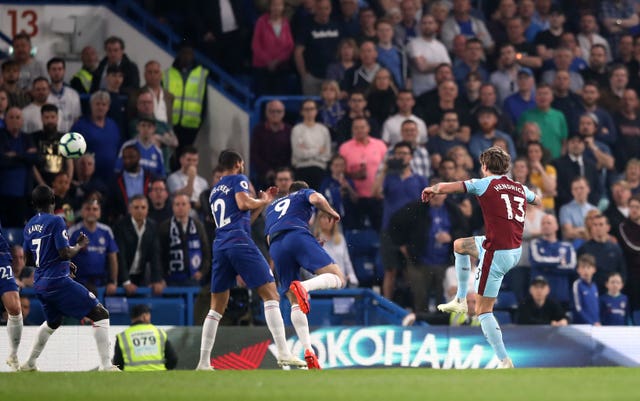 Jeff Hendrick opens the scoring for Burnley 