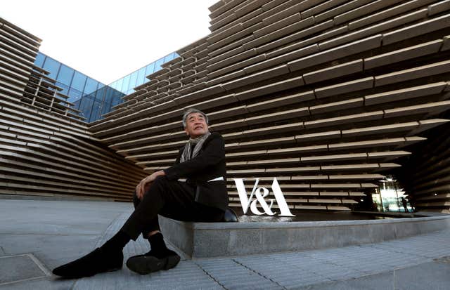 Kengo Kuma outside the V and A Dundee museum