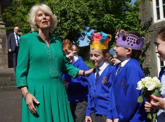 The Queen meets Camilla Nowawakowska and Charles Murray