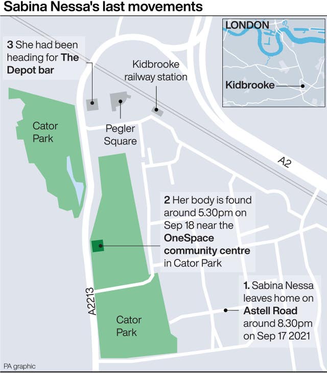 Sabina Nessa's last movements graphic