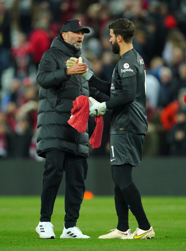Klopp (left) was calm when Liverpool conceded a penalty