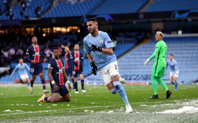 Riyad Mahrez at the double as Man City sink 10-man PSG to reach first final