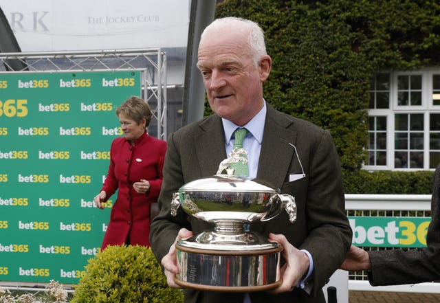 Willie Mullins after being crowned British champion trainer at Sandown last year 