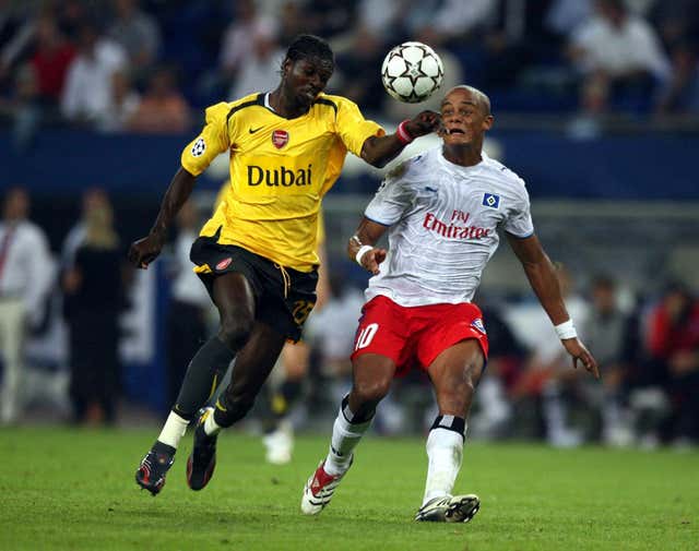 Kompany, right, in action for Hamburg