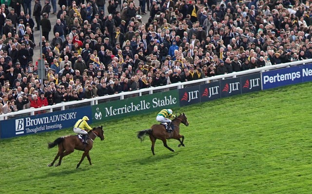 Barry Geraghty and Defi Du Seuil powered up the hill to beat Lostintranslation at Cheltenham in March