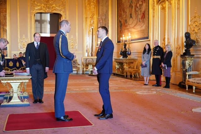 Kevin Sinfield with William at Windsor Castle