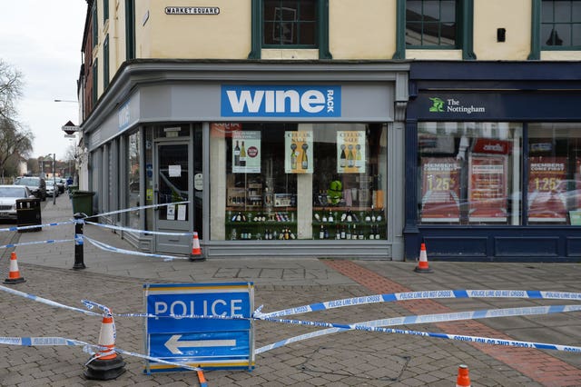 A police scene remains in place in Retford (Jacob King/PA)