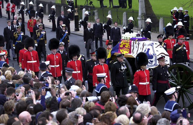 The Queen Mother's funeral procession