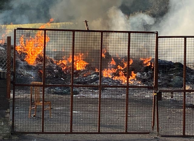 The remains of the Moygashel bonfire