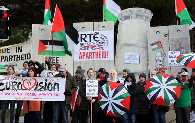 Boycott Eurovision protest at RTE Studios